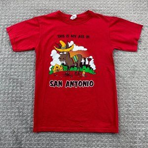 Anvil Shirt Adult Men Small S Red This is my Ass in San Antonio Graphic Tee